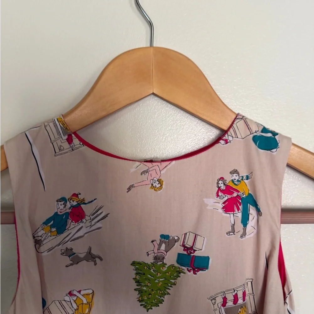 Vintage Joules Christmas Themed Girls Dress Sleeveless Size 4-5